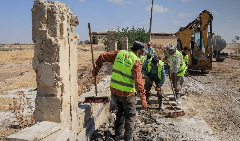 עיריית תדף שבמחוז חלב החלה בשיקום המגרש הספורטיבי העירוני